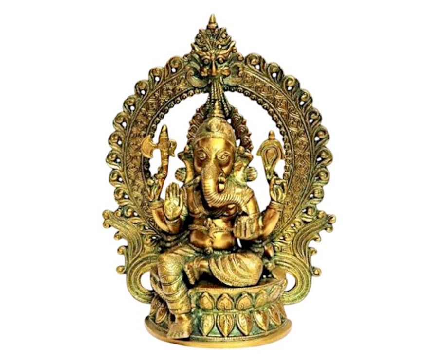 Brass Ganesh Statue, 15"
