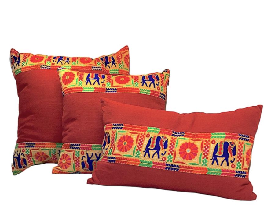 Linen Embroidered Pillow Cover