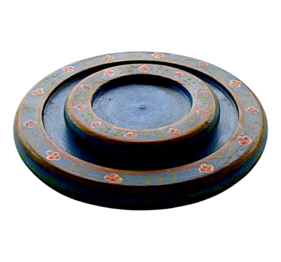 Hand Painted Candle Plates, Blue