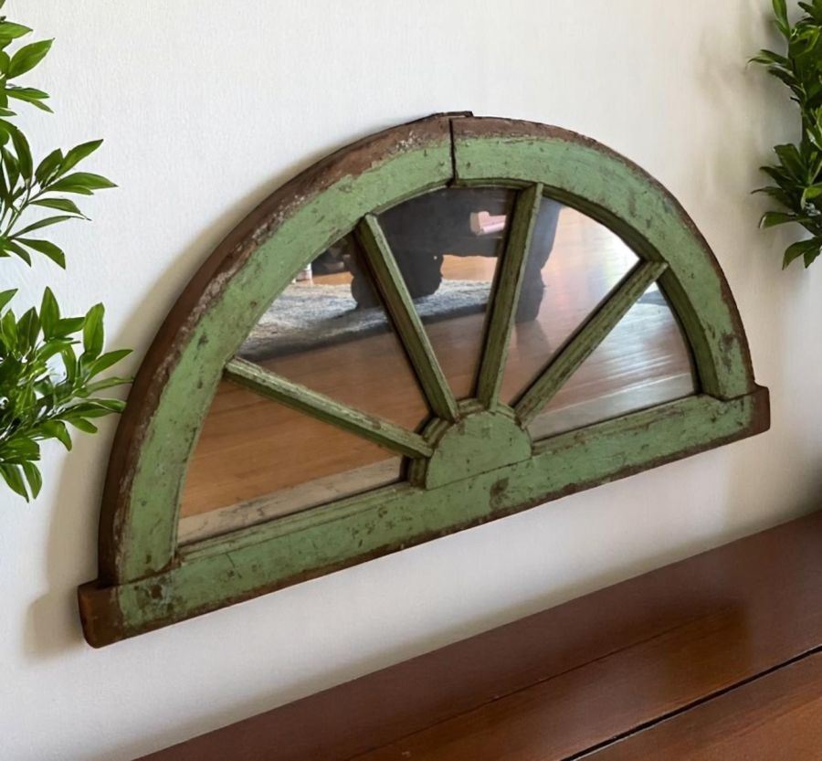 Vintage Arch Mirror, Green
