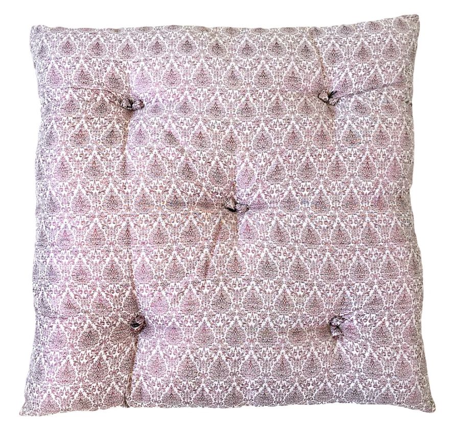 Red Paisley Floor Cushion, 24"