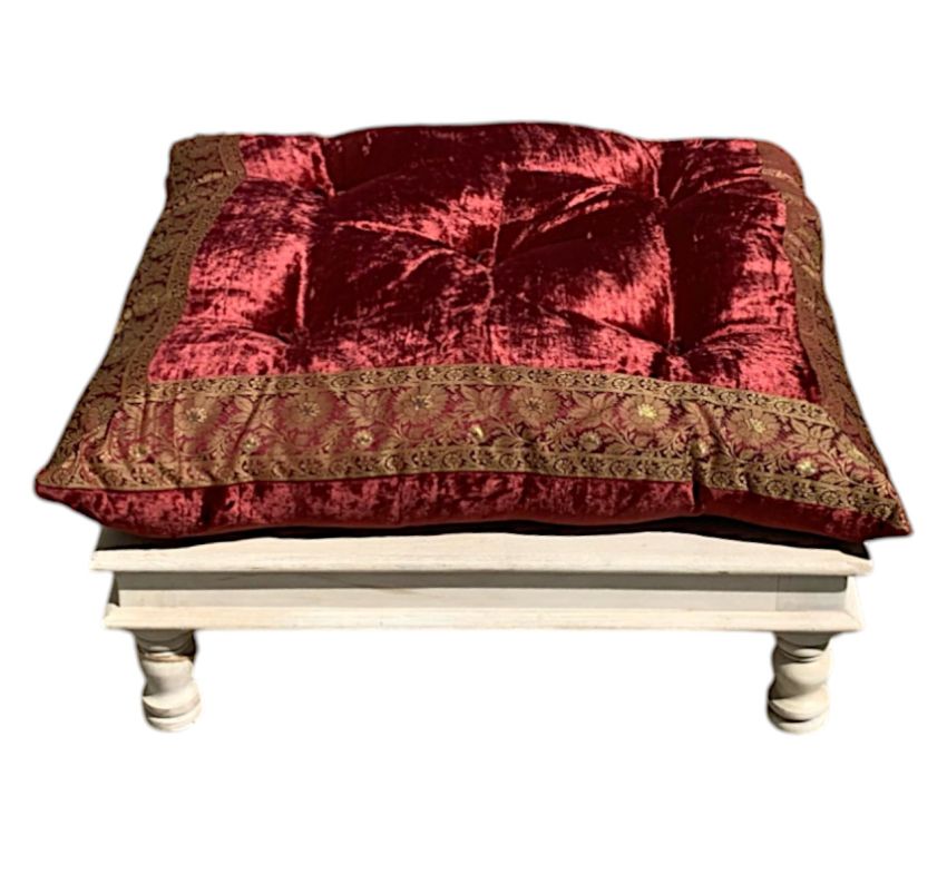 Burgundy Velvet Floor Cushions, 24x24 - Worldcraft Industries