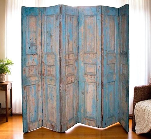 Vintage Painted Teak Screen
