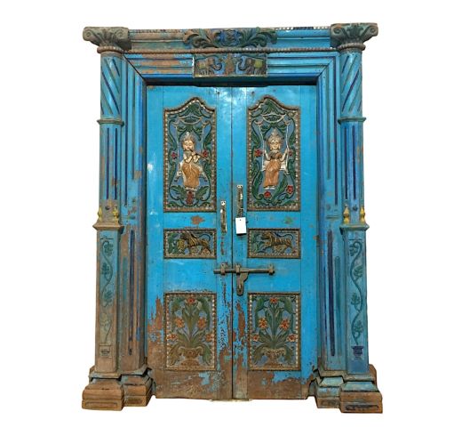 Painted Vintage Temple Door