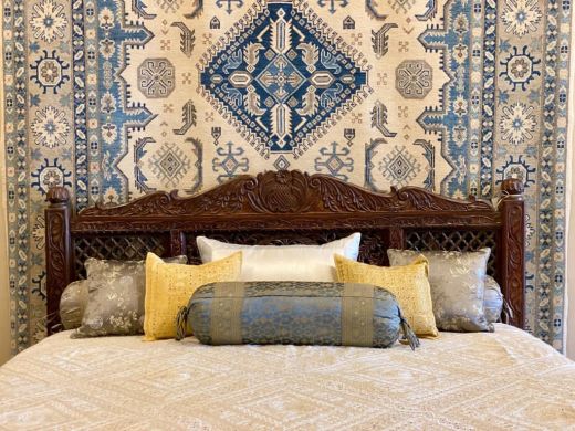 Lotus Mandala Carved Fiji Bed. In stock.