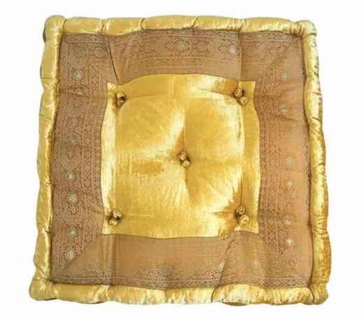 Gold Velvet Tufted Cushion