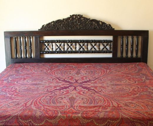 Silk Pashmina Reversible Bedspread, Red