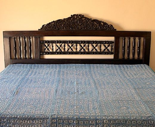 Metalwork Bedspread, Blue