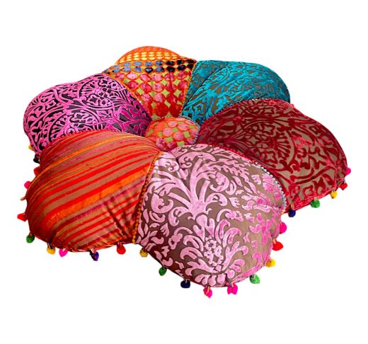 Colorful Flower Patchwork Cushion, 30"