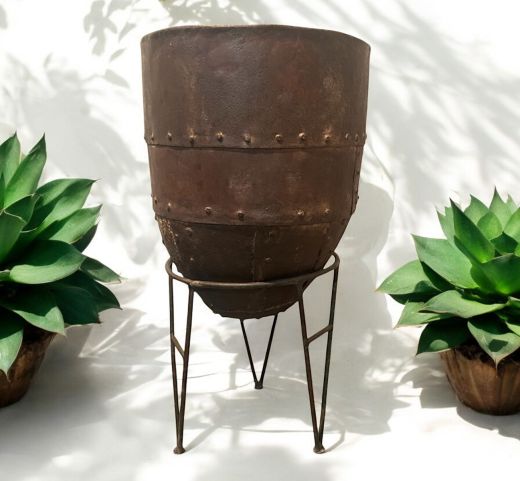 Vintage Brass Planter with Stand