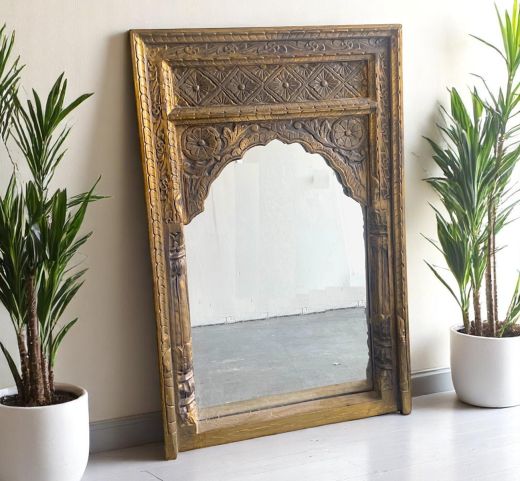 Brass Fitted Arch Mirror