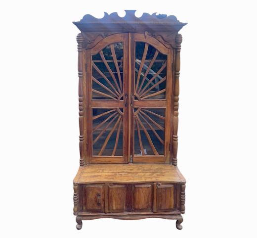 Colonial Sunburst Cabinet, Antique