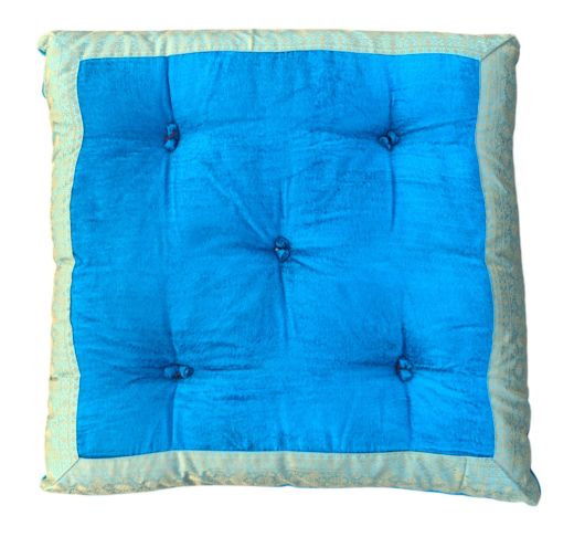 Velvet Floor Cushion, Blue