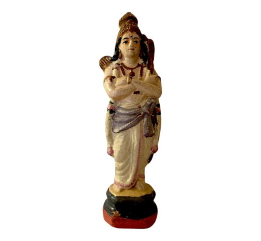 Vintage Lord Rama Statue in Clay, 10"
