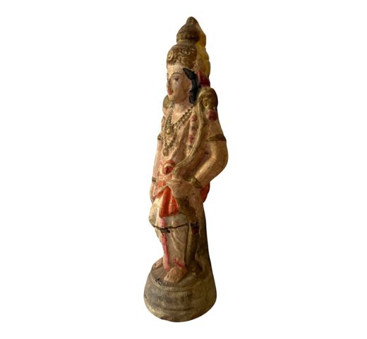 Vintage Lord Rama Statue in Clay, 12"