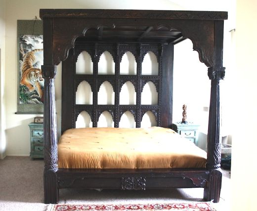 Devi Antique Pillar Den Bed. Custom.