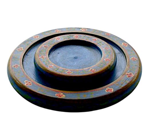 Hand Painted Candle Plates, Blue