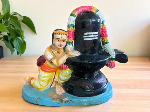 Lord Shiva Statue with Ganesha, Vintage
