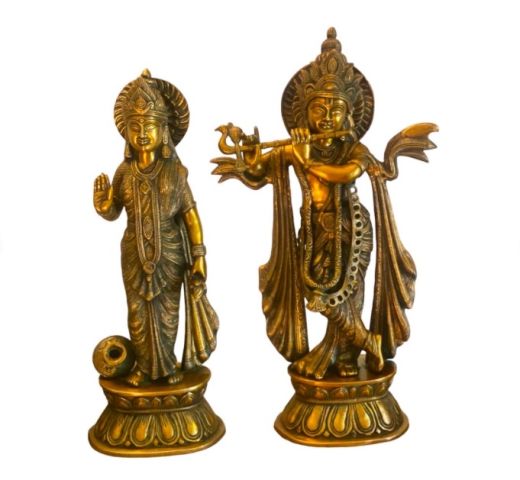 Brass Radha Krishna, set of 2