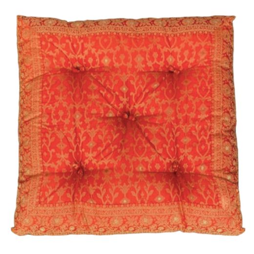 Saffron Sari Floor Cushion, 24"