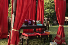 embroidered trim curtain